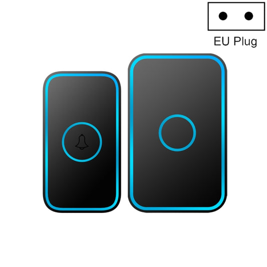 CACAZI A78 Long-Distance Wireless Doorbell Intelligent Remote Control Electronic Doorbell, Style:EU Plug(Elegant Black) - Security by CACAZI | Online Shopping UK | buy2fix