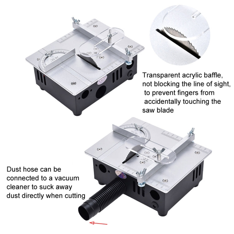 S3  96W Liftable Table Mini Table Saw Aluminum Cutting Machine,Spec: Silver Standard(EU Plug) - Electric Saws & Accessories by buy2fix | Online Shopping UK | buy2fix