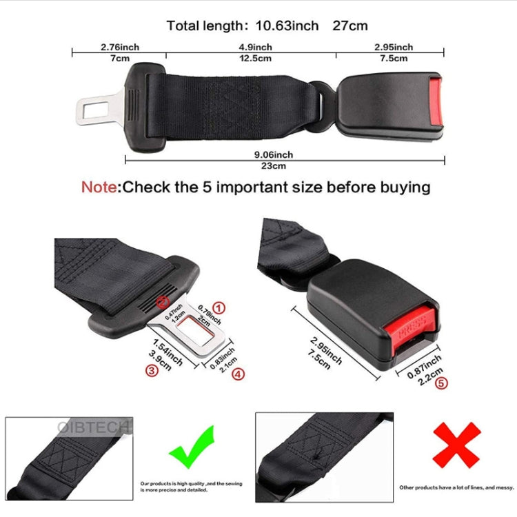 2 PCS Child And Pregnant Woman Car Seat Belt Extender, Length:29cm(Black) - Seat Belts & Padding by buy2fix | Online Shopping UK | buy2fix