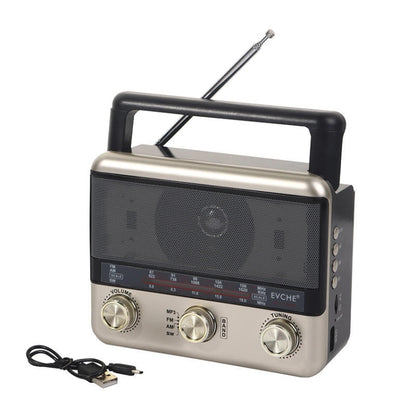 BAIJIALI EC-2110BTS Multifunctional Solar Radio Retro Full Band Card Radio(Brown) - Radio Player by BAIJIALI | Online Shopping UK | buy2fix