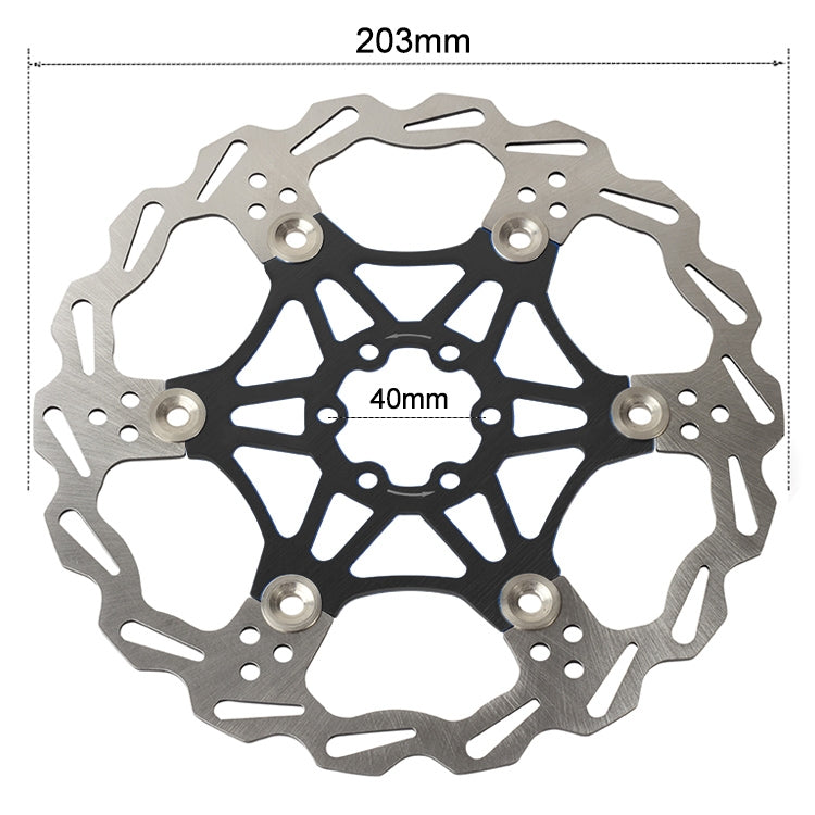 SNAIL FD-01 Mountain Bike Floating Disc Bicycle Brake Pad Six Nail Brake Disc, Size:203mm, Color:Black - Bicycle Brake Parts by SNAIL | Online Shopping UK | buy2fix