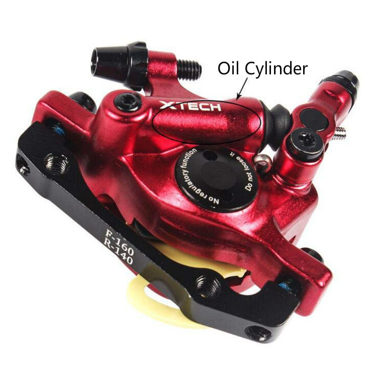 ZOOM HB100 Mountain Bike Hydraulic Brake Caliper Folding Bike Cable Pull Hydraulic Disc Brake Caliper, Style:Front(Red) - Bicycle Brake Parts by Zoom | Online Shopping UK | buy2fix