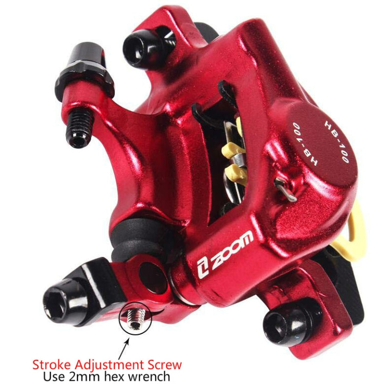 ZOOM HB100 Mountain Bike Hydraulic Brake Caliper Folding Bike Cable Pull Hydraulic Disc Brake Caliper, Style:Front and Rear(Red) - Outdoor & Sports by Zoom | Online Shopping UK | buy2fix