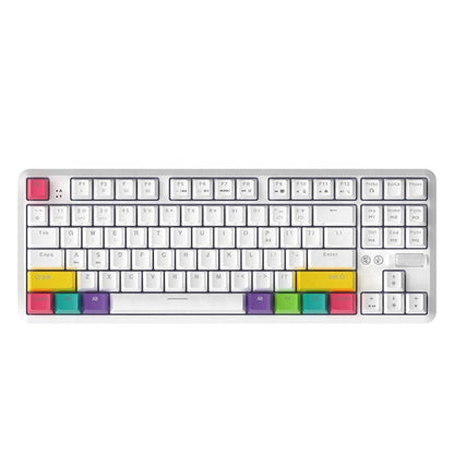 Ajazz K870T 87-keys Wired Bluetooth + Type-C Rechargeable Mechanical Keyboard  Mini RGB Backlit Keyboard, Cable Length: 1.6m(Red Shaft) - Wired Keyboard by Ajazz | Online Shopping UK | buy2fix