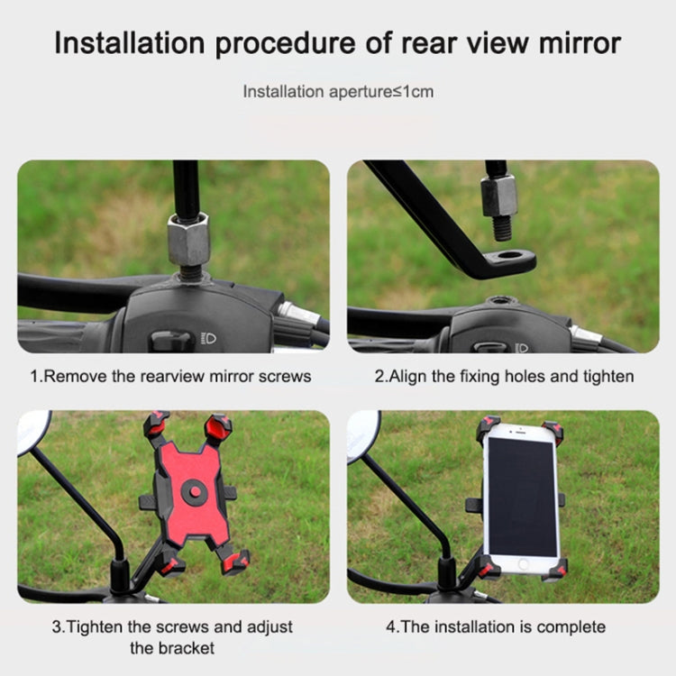 Electric Bicycle Mobile Phone Holder Can Be Rotated 360-degree Mobile Phone Holder Four-way Adjustment Bracket for Motorcycle, Style:Handlebars(Yellow) - Holders by buy2fix | Online Shopping UK | buy2fix