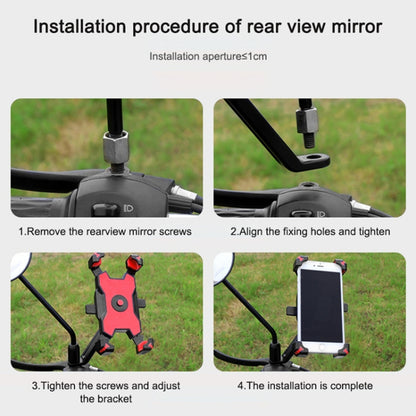 Electric Bicycle Mobile Phone Holder Can Be Rotated 360-degree Mobile Phone Holder Four-way Adjustment Bracket for Motorcycle, Style:Handlebars(Yellow) - Holders by buy2fix | Online Shopping UK | buy2fix