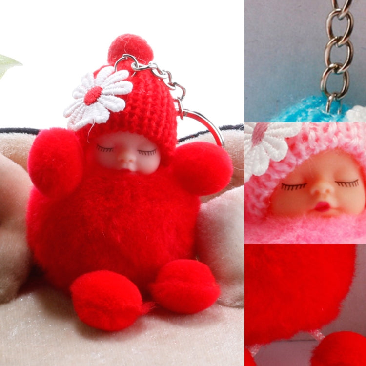 Sleeping Baby Doll Ball Key Chain Car Keyring Holder Bag Pendant Charm Keychain(Pink) - Key Rings by buy2fix | Online Shopping UK | buy2fix