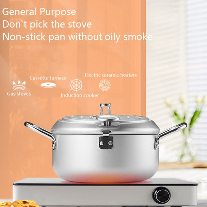 20cm Fryer Pot Household Non-Stick Pan Temperature Control Mini Frying Pot(Olive Green) - Home & Garden by buy2fix | Online Shopping UK | buy2fix