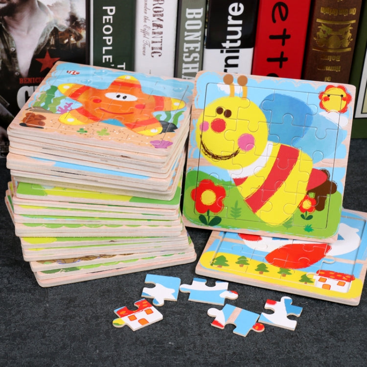 5 PCS KBX-017 Children Wooden Picture Puzzle Baby Early Education Toys(Lion) - Puzzle Toys by buy2fix | Online Shopping UK | buy2fix