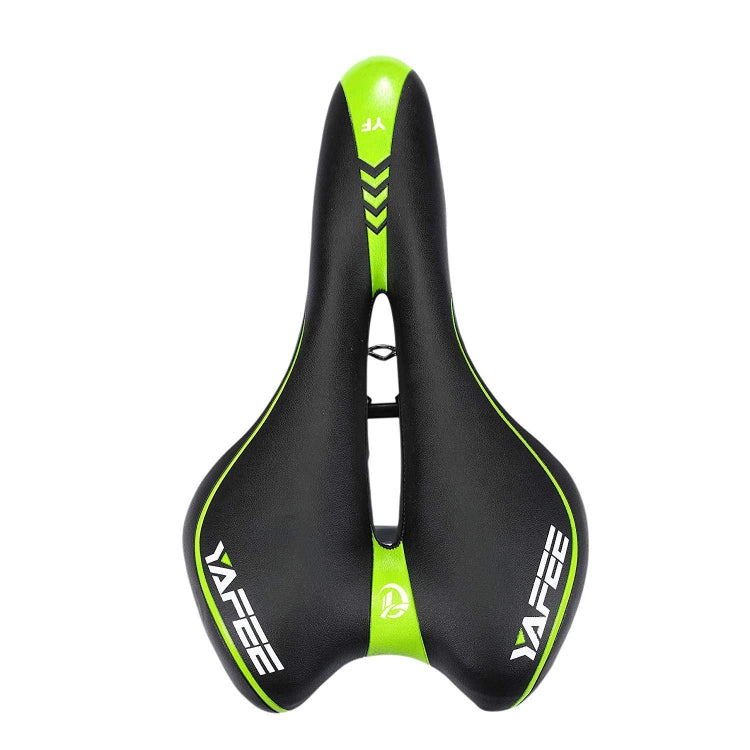 YAFEE YF-1034-3 Soft Mountain Bike Seat Mountain Bike Hollow Breathable Saddle Seat Cushion Bicycle Seat(Black Green) - Bicycle Saddle by YAFEE | Online Shopping UK | buy2fix