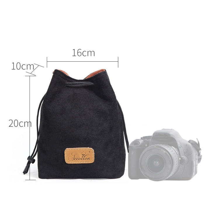 S.C.COTTON Liner Shockproof Digital Protection Portable SLR Lens Bag Micro Single Camera Bag Square Black M - Camera Accessories by S.C.COTTON | Online Shopping UK | buy2fix