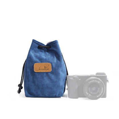 S.C.COTTON Liner Shockproof Digital Protection Portable SLR Lens Bag Micro Single Camera Bag Square Blue S - Lens Bag by S.C.COTTON | Online Shopping UK | buy2fix