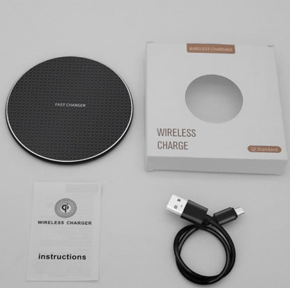 K8 10W Universal Aluminum Alloy Mobile Phone Wireless Charger, Specification:with 1m Cable(Black) - Wireless Charger by buy2fix | Online Shopping UK | buy2fix