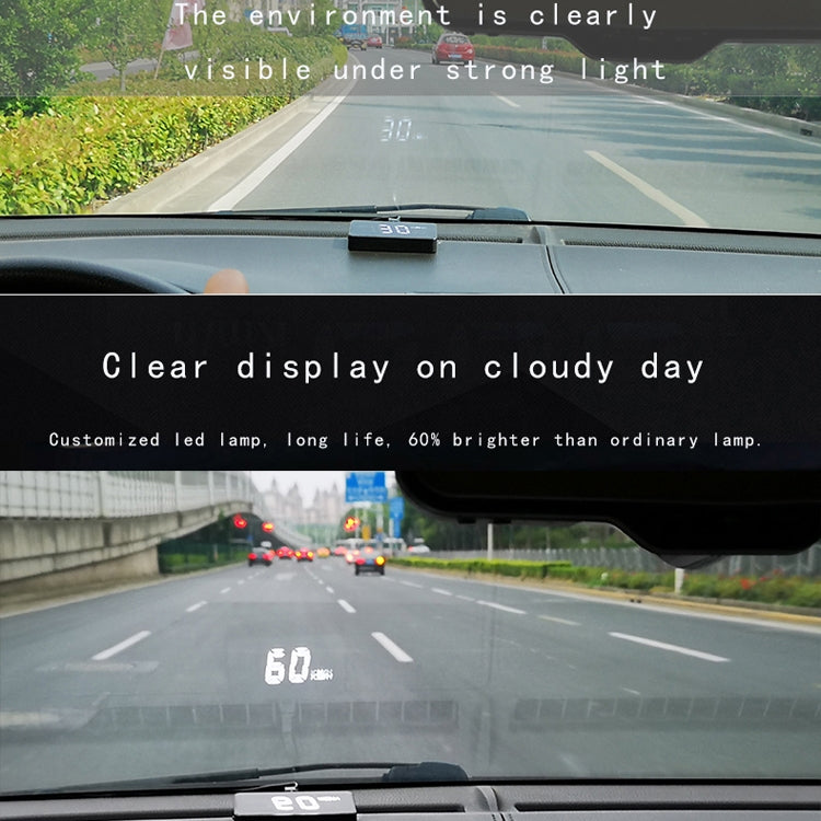 L1 HUD Head-Up Display Speed Water Temperature OBD Car Display - Head Up Display System by buy2fix | Online Shopping UK | buy2fix