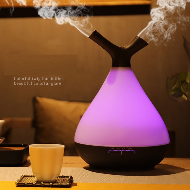 YCTA-008 Household Mute Small Wood Grain Colorful Light Aroma Diffuser Night Tree Air Humidifier, Product specifications: UK Plug(Deep Wood Grain) - Home & Garden by buy2fix | Online Shopping UK | buy2fix
