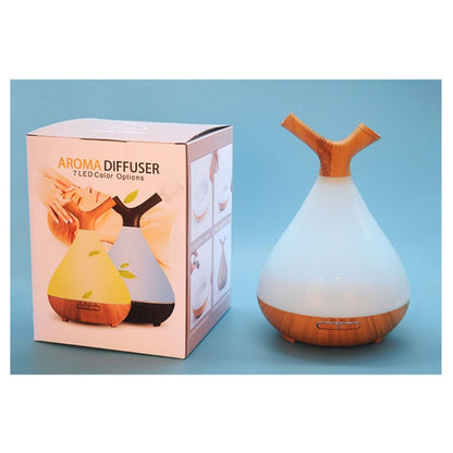 YCTA-008 Household Mute Small Wood Grain Colorful Light Aroma Diffuser Night Tree Air Humidifier, Product specifications: UK Plug(Deep Wood Grain) - Home & Garden by buy2fix | Online Shopping UK | buy2fix
