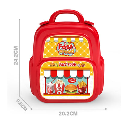 Educational Toys Children Simulation Pretend Play House Toys Kit Backpack(Fast Food) - Pretend Play Toys by buy2fix | Online Shopping UK | buy2fix