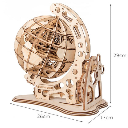 Wooden Mechanical Transmission Model Globe Office Ornaments Children Puzzle Assembly Toys(Mechanical Globe) - Model Toys by buy2fix | Online Shopping UK | buy2fix