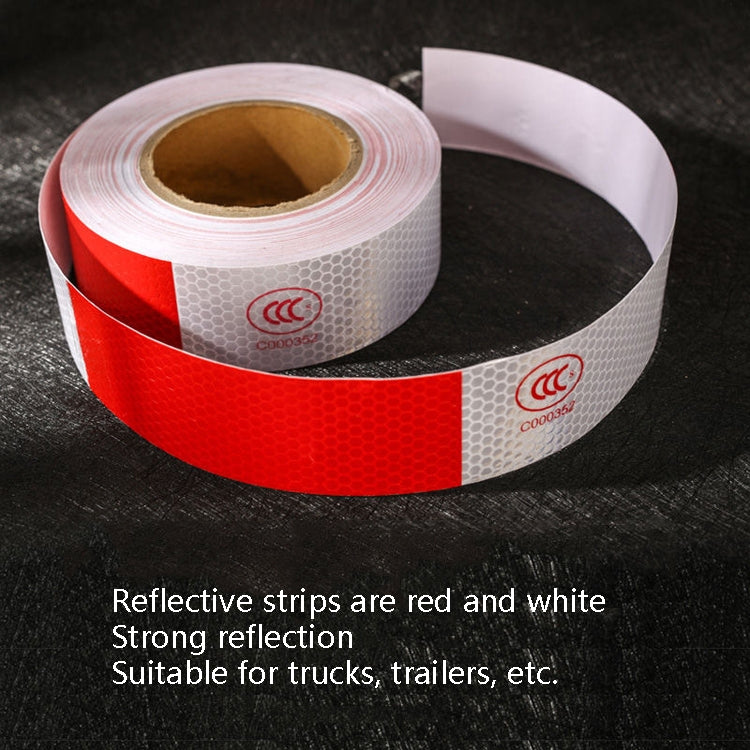Red And White Car Reflective Film Annual Inspection Of The Car Body Stickers Road Reflective Barlights, Specification: A Roll - Reflective Material by buy2fix | Online Shopping UK | buy2fix
