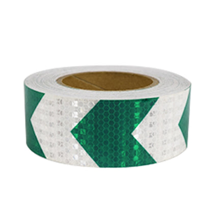 PVC Crystal Color Arrow Reflective Film Truck Honeycomb Guidelines Warning Tape Stickers 5cm x 25m(White Green) - Reflective Material by buy2fix | Online Shopping UK | buy2fix