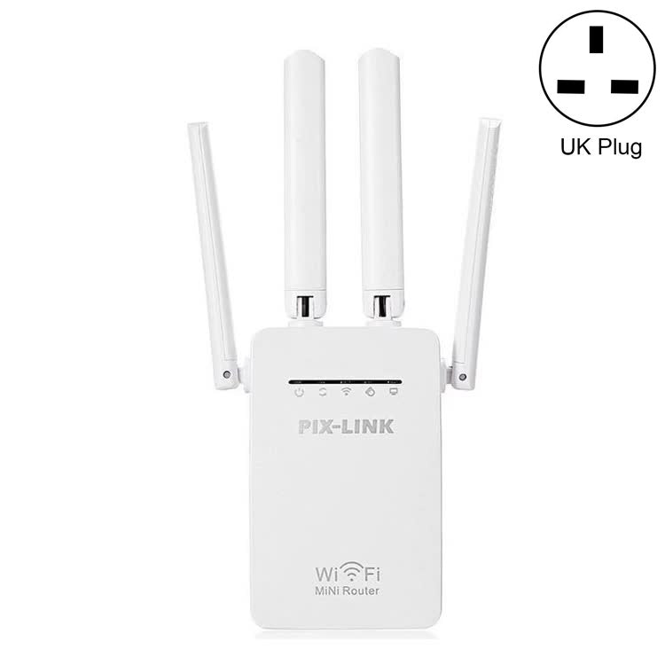 PIX-LINK LV-WR09 300Mbps WiFi Range Extender Repeater Mini Router(UK Plug) - Wireless Routers by buy2fix | Online Shopping UK | buy2fix