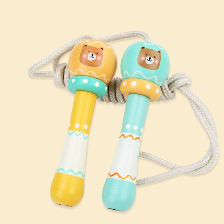 Wooden Cartoon Children Skipping Rope Kindergarten Pupils Beginners Adjustable Skipping Rope, Length: 2.16m(Bear) - Toy Sports by buy2fix | Online Shopping UK | buy2fix