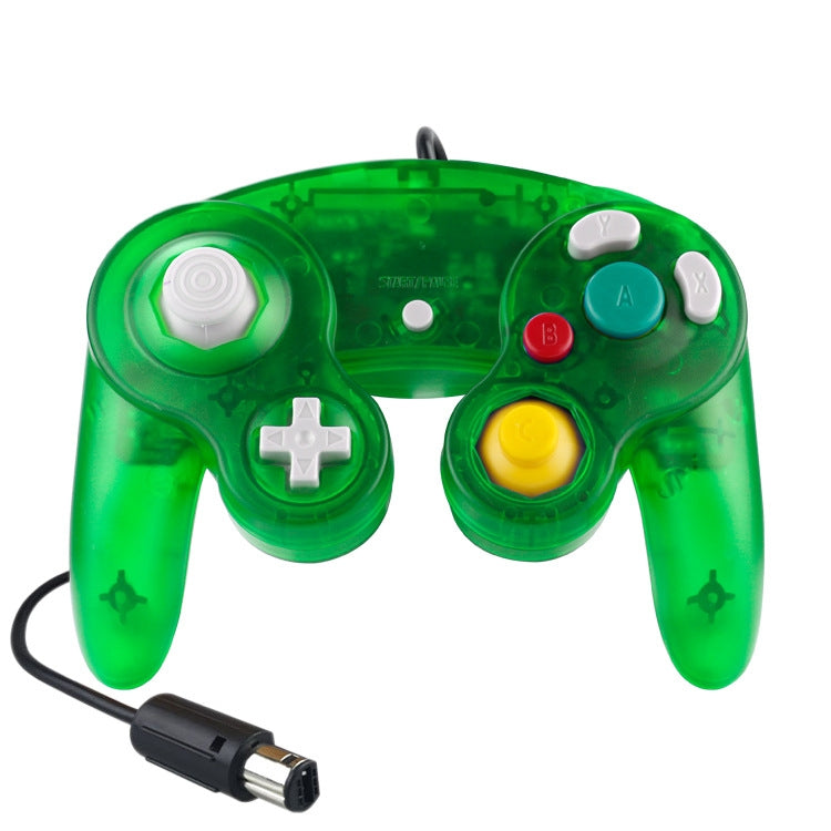 5 PCS Single Point Vibrating Controller Wired Game Controller For Nintendo NGC(Transparent  Green) - Gamepads by buy2fix | Online Shopping UK | buy2fix