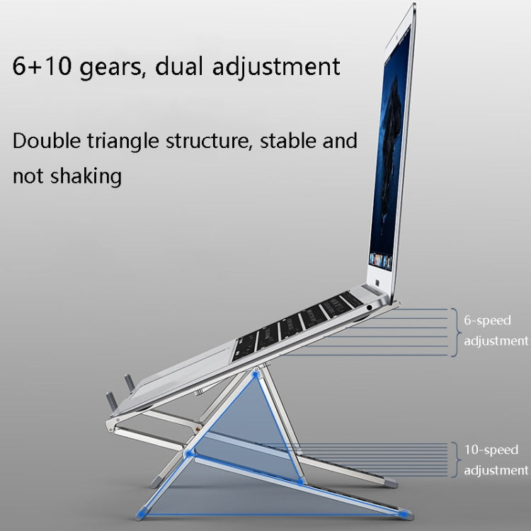 Oatsbasf Z02 Laptop Increasing Cooling Bracket Aluminum Alloy Desktop Adjustable Bracket(Silver) - Computer & Networking by Oatsbasf | Online Shopping UK | buy2fix