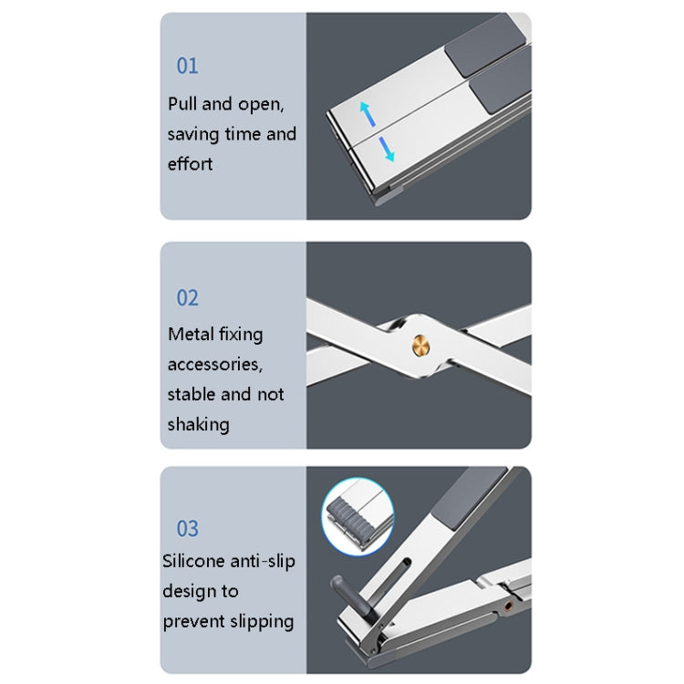 Oatsbasf Z02 Laptop Increasing Cooling Bracket Aluminum Alloy Desktop Adjustable Bracket(Silver) - Computer & Networking by Oatsbasf | Online Shopping UK | buy2fix