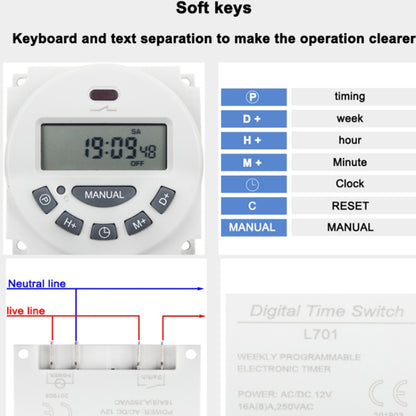 220V  L701 Small Timing Microcomputer Time Control Switching Power Supply Timing Switch - Consumer Electronics by buy2fix | Online Shopping UK | buy2fix