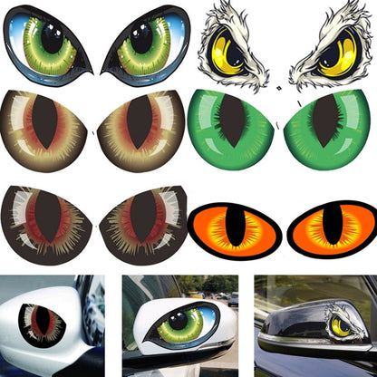 10 PCS Car Reflective Car Sticker Rearview Mirror Eye Funny Sticker 3D Scratch Blocking Body Sticker Decorative Sticker(Green) - 3D Creative Stickers by buy2fix | Online Shopping UK | buy2fix