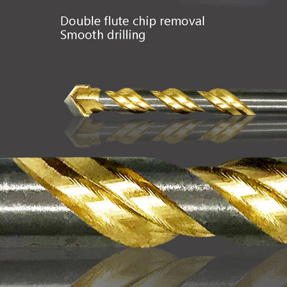 6mm+8mm+10mm+12mm Titanium-Plated King Drill Porcelain Brick Glass Brick Drill Punched Twist Triangle Drill - Drill & Drill Bits by buy2fix | Online Shopping UK | buy2fix