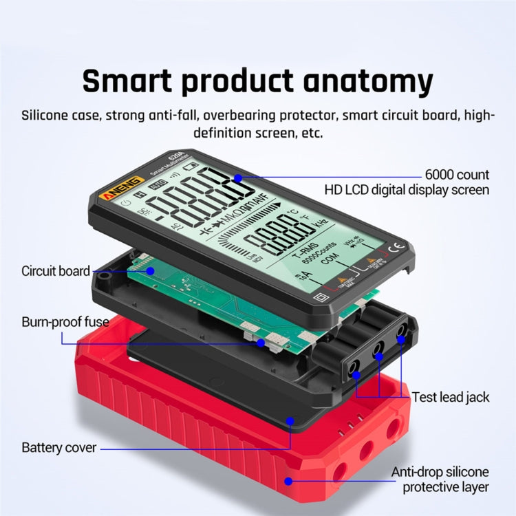 ANENG 620A Full Screen Smart Digital Multimeter(Black) - Digital Multimeter by ANENG | Online Shopping UK | buy2fix