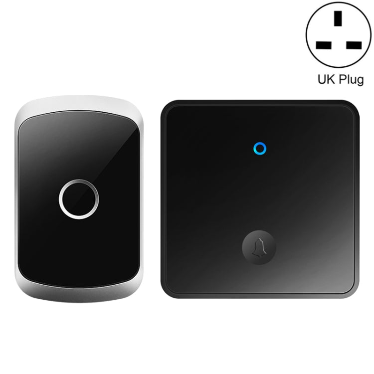 CACAZI FA50 1 For 1 Push-button Self-generating Wireless Doorbell, Plug:UK Plug(Black) - Wireless Doorbell by CACAZI | Online Shopping UK | buy2fix