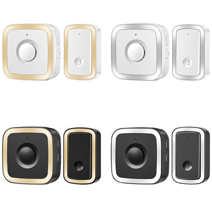 CACAZI A58 1 For 1 Smart Wireless Doorbell without Battery, Plug:UK Plug(Black Gold) - Wireless Doorbell by CACAZI | Online Shopping UK | buy2fix