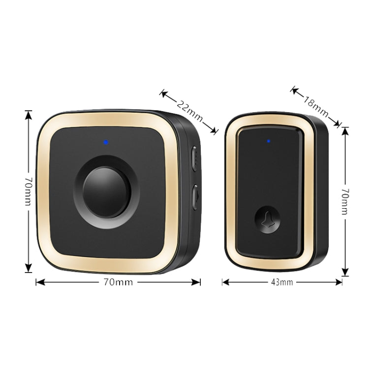 CACAZI A58 1 For 1 Smart Wireless Doorbell without Battery, Plug:EU Plug(Gold) - Wireless Doorbell by CACAZI | Online Shopping UK | buy2fix