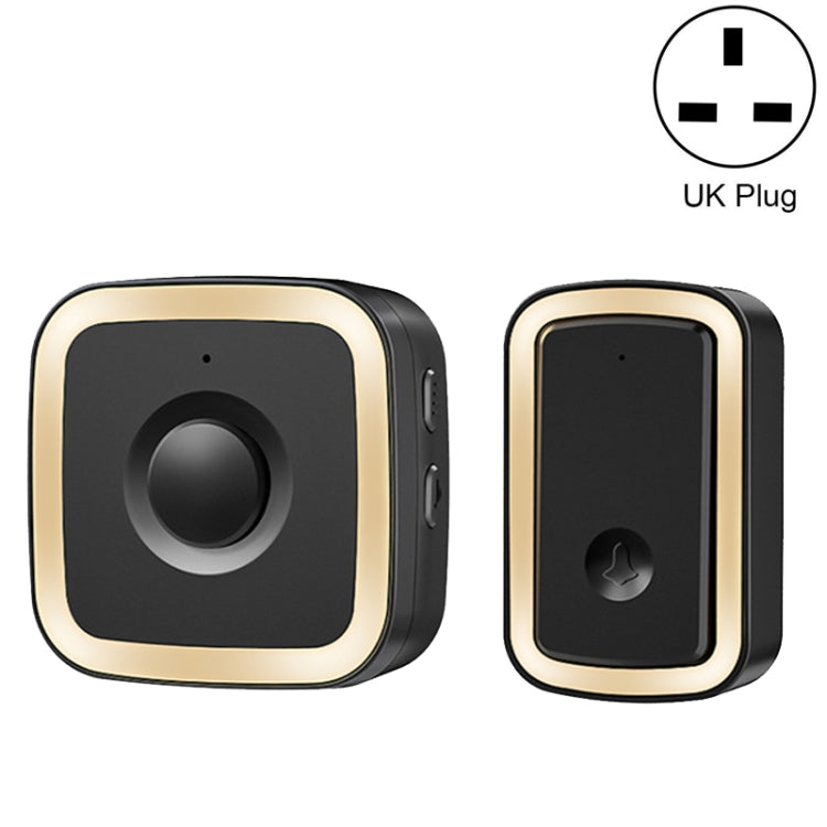 CACAZI A58 1 For 1 Smart Wireless Doorbell without Battery, Plug:UK Plug(Black Gold) - Wireless Doorbell by CACAZI | Online Shopping UK | buy2fix