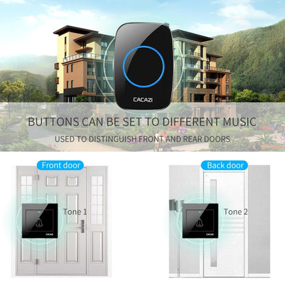 CACAZI H10 1 For 1 Wireless Smart Doorbell without Battery, Plug:US Plug(Black) - Security by CACAZI | Online Shopping UK | buy2fix