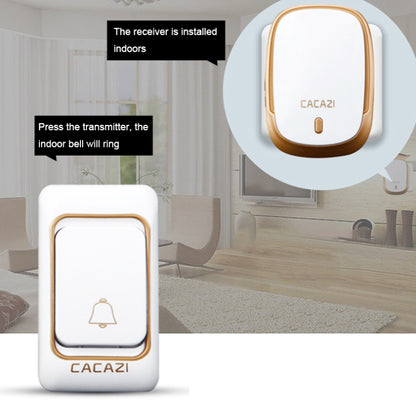 CACAZI Smart Waterproof Music Wireless Doorbell Multifunctional Pager, Style: UK Plug(Silver) - Wireless Doorbell by CACAZI | Online Shopping UK | buy2fix