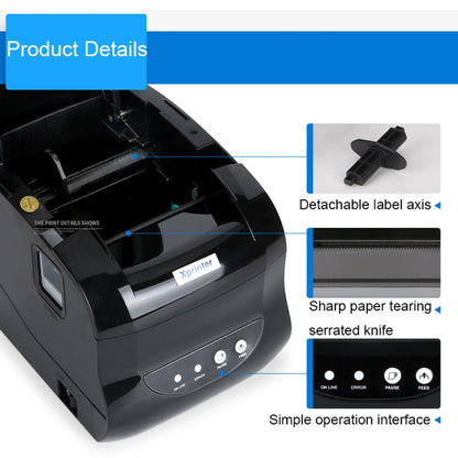 Xprinter XP-365B 80mm Thermal Label Printer Clothing Tag Supermarket Barcode Printer, Plug: US Plug(Bluetooth Version) - Printer by Xprinter | Online Shopping UK | buy2fix