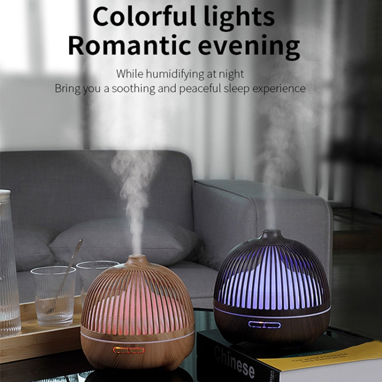 Bird Cage Wood Graphic Aromatherapy Machine Ultrasonic Smart Home Colorful Night Light Hollow Humidifier, Product specifications: AU Plug(Deep Wood Pattern) - Home & Garden by buy2fix | Online Shopping UK | buy2fix