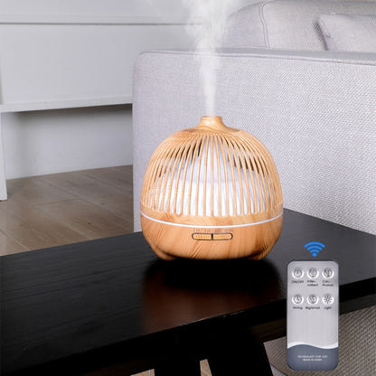 Bird Cage Wood Graphic Aromatherapy Machine Ultrasonic Smart Home Colorful Night Light Hollow Humidifier, Product specifications: AU Plug(Deep Wood Pattern) - Home & Garden by buy2fix | Online Shopping UK | buy2fix