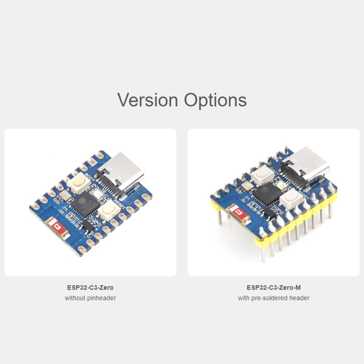 Waveshare 2.4GHz ESP32-C3 Mini Development Board, Based ESP32-C3FN4 Single-core Processor with Header - Boards & Shields by Waveshare | Online Shopping UK | buy2fix