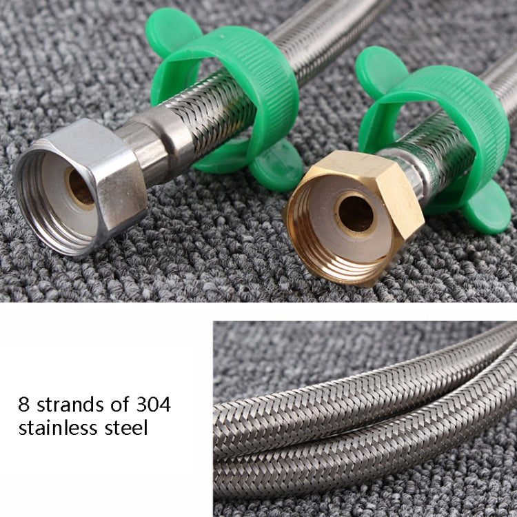 2 PCS 1.5m Copper Hat 304 Stainless Steel Metal Knitting Hose Toilet Water Heater Hot And Cold Water High Pressure Pipe 4/8 inch DN15 Connecting Pipe - Home & Garden by buy2fix | Online Shopping UK | buy2fix