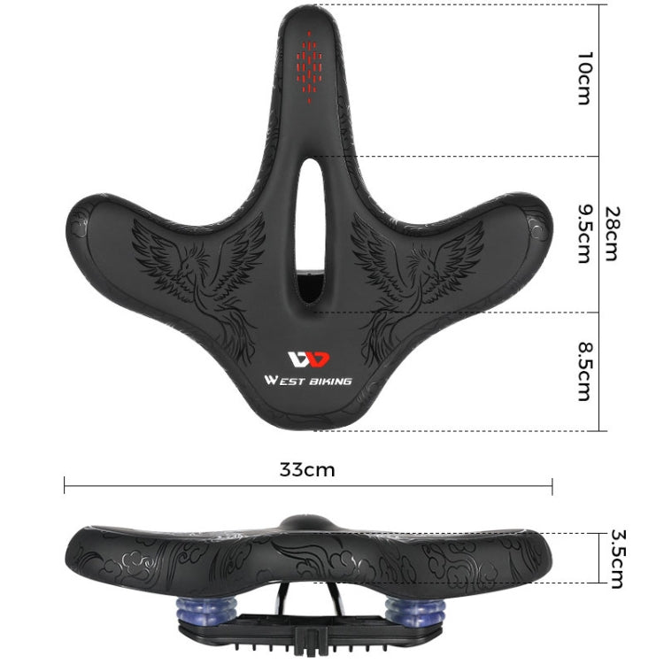 WEST BIKING YP0801122 Bicycle Mountain Bike Large Cushion Leisure And Comfortable Bicycle Saddle(Black Wild Goose) - Bicycle Saddle by WEST BIKING | Online Shopping UK | buy2fix