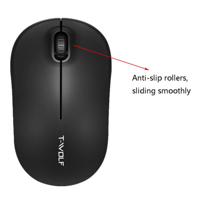 T-WOLF Q4 3 Keys 2.4GHz Wireless Mouse Desktop Computer Notebook Game Mouse(White) - Wireless Mice by T-WOLF | Online Shopping UK | buy2fix