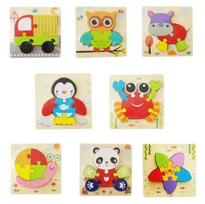 3 PCS Early Childhood Education Wooden Three-Dimensional Jigsaw Puzzle Toy(Y-Panda) - Puzzle Toys by buy2fix | Online Shopping UK | buy2fix