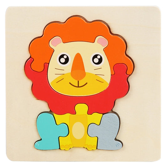 5 PCS Children Wooden Three-Dimensional Puzzle Early Education Cartoon Animal Geometric Educational Toys(Lion) - Puzzle Toys by buy2fix | Online Shopping UK | buy2fix