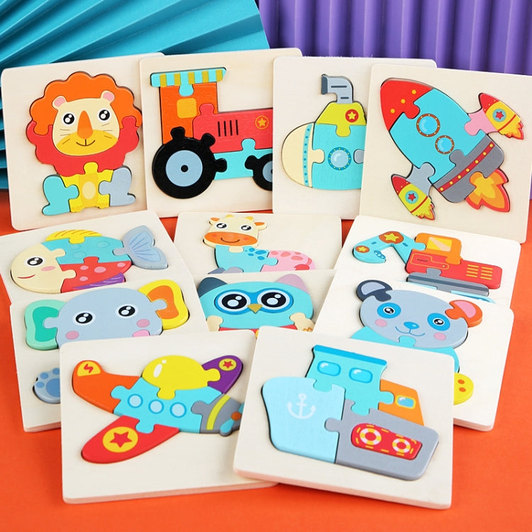 5 PCS Children Wooden Three-Dimensional Puzzle Early Education Cartoon Animal Geometric Educational Toys(Submarine) - Puzzle Toys by buy2fix | Online Shopping UK | buy2fix