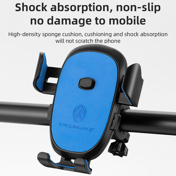 2 PCS CYCLINGBOX BG-2930 Bicycle Mobile Phone Frame Plastic One-Click Lock Mobile Phone Bracket, Style: Rearview Mirror Installation (Black） - Outdoor & Sports by CYCLINGBOX | Online Shopping UK | buy2fix